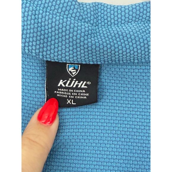 KUHL Polo Shirt Men's Size XL Pockets Modal Blend Stretch Hiking Casual Blue - Picture 3 of 8